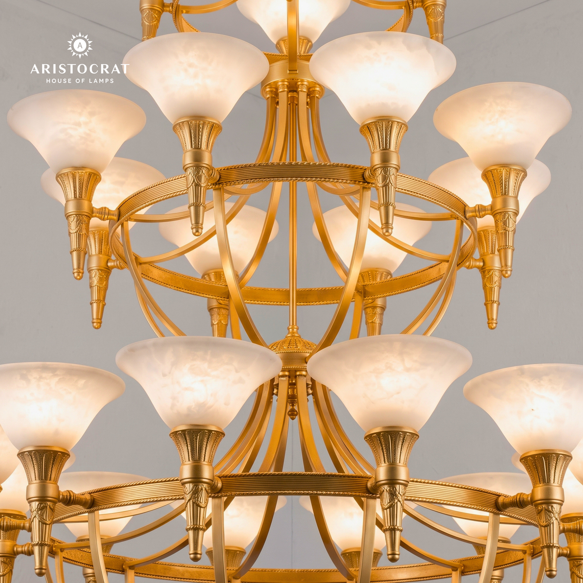 3-Tier Mediterranean 24-Light Grand Chandelier for High Ceilings | CL#AA-10137
